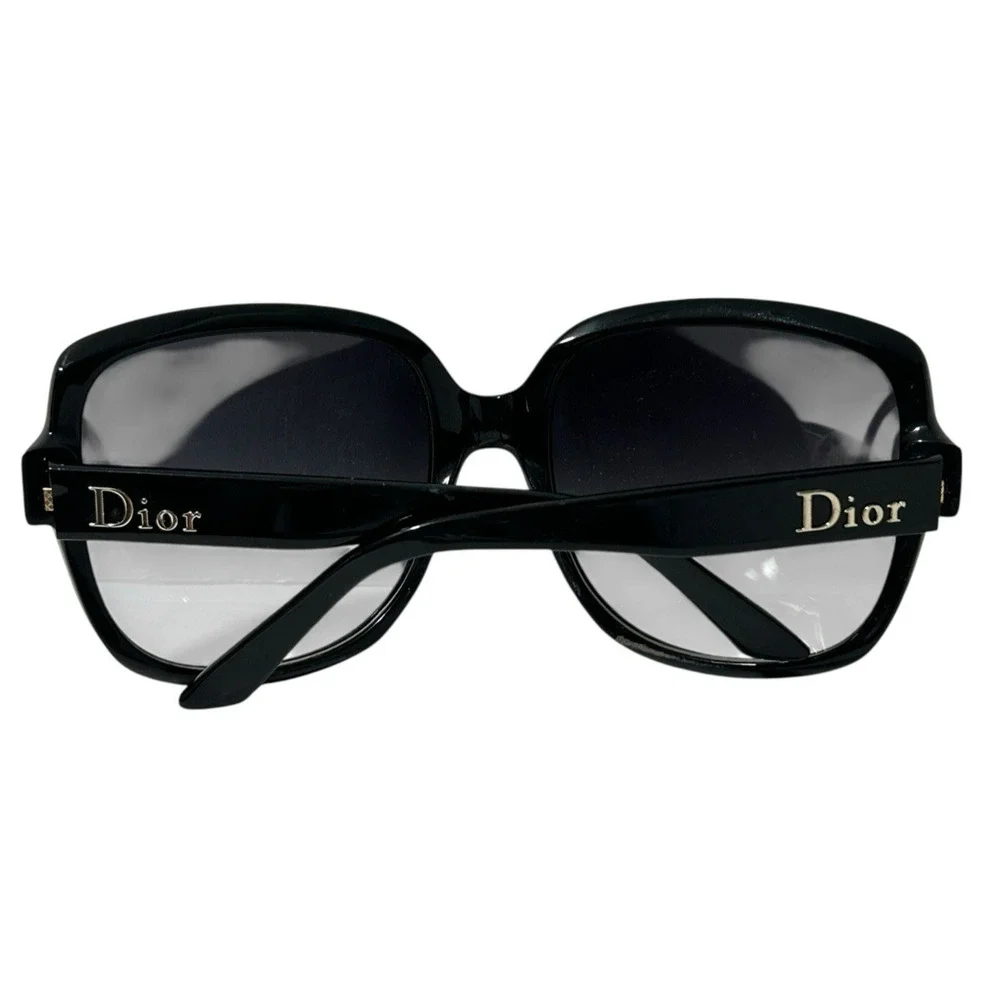 Dior Black Square Frame Sunglasses w/Gold Accents DiorMitzA3 EUC